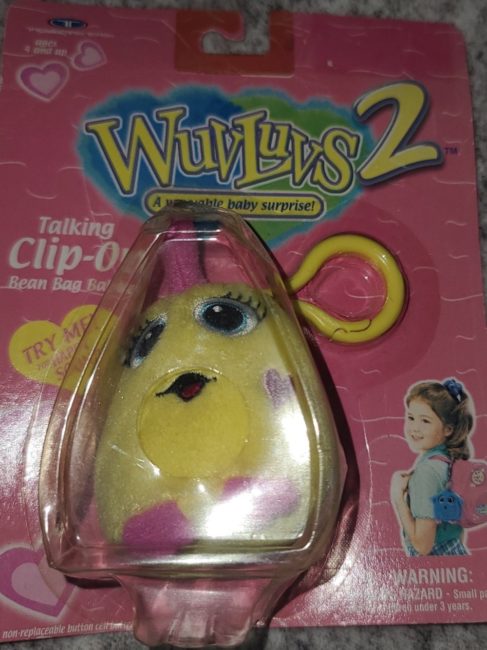 1999 WuvLuvs 2 Talking Clip-On Bean Bag Baby toy by Trendmasters